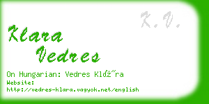 klara vedres business card